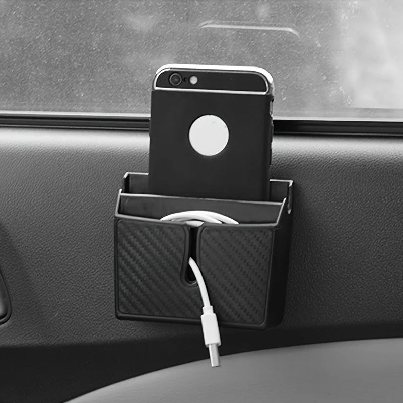 Upgrade Your Car with This Multifunctional Storage Box: Portable, Double Layer, Self-Adhesive & Easy to Install!