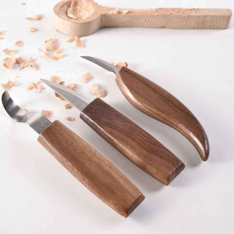 3pcs Wood Carving Tool Set Detail Chip Knife Whittling Kit Sharp Durable Hand Tools Suitable for Beginner DIY Woodcraft Creation