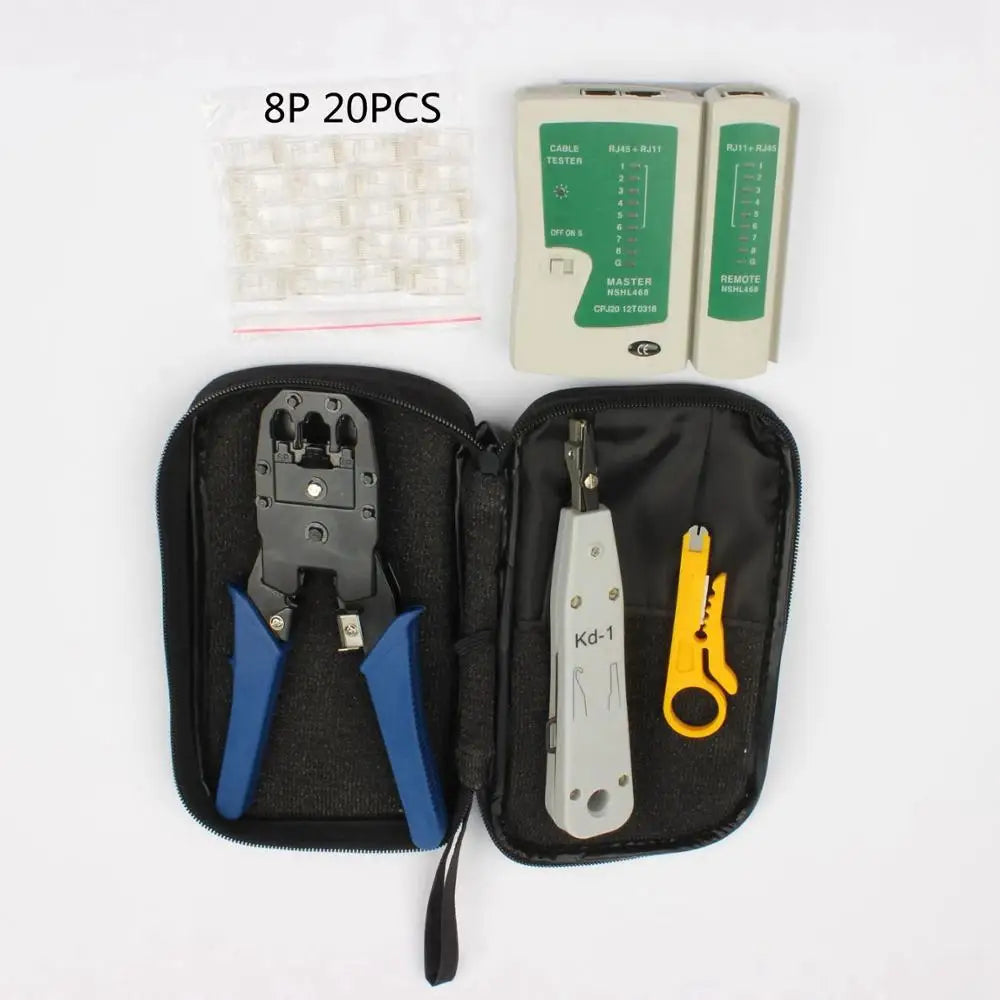 Network Ethernet Cable Tester RJ45 Kit Crimper Crimping Tool Punch Down RJ11 Cat5 Cat6 Wire Line Detector 8P8C