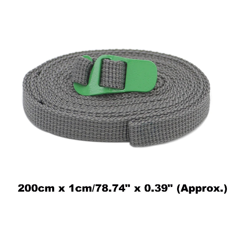 200cm Camping Outdoor Travel Equipment Durable Quick Release Luggage Strap with Stainless Steel Buckle Hook Release Type Gear