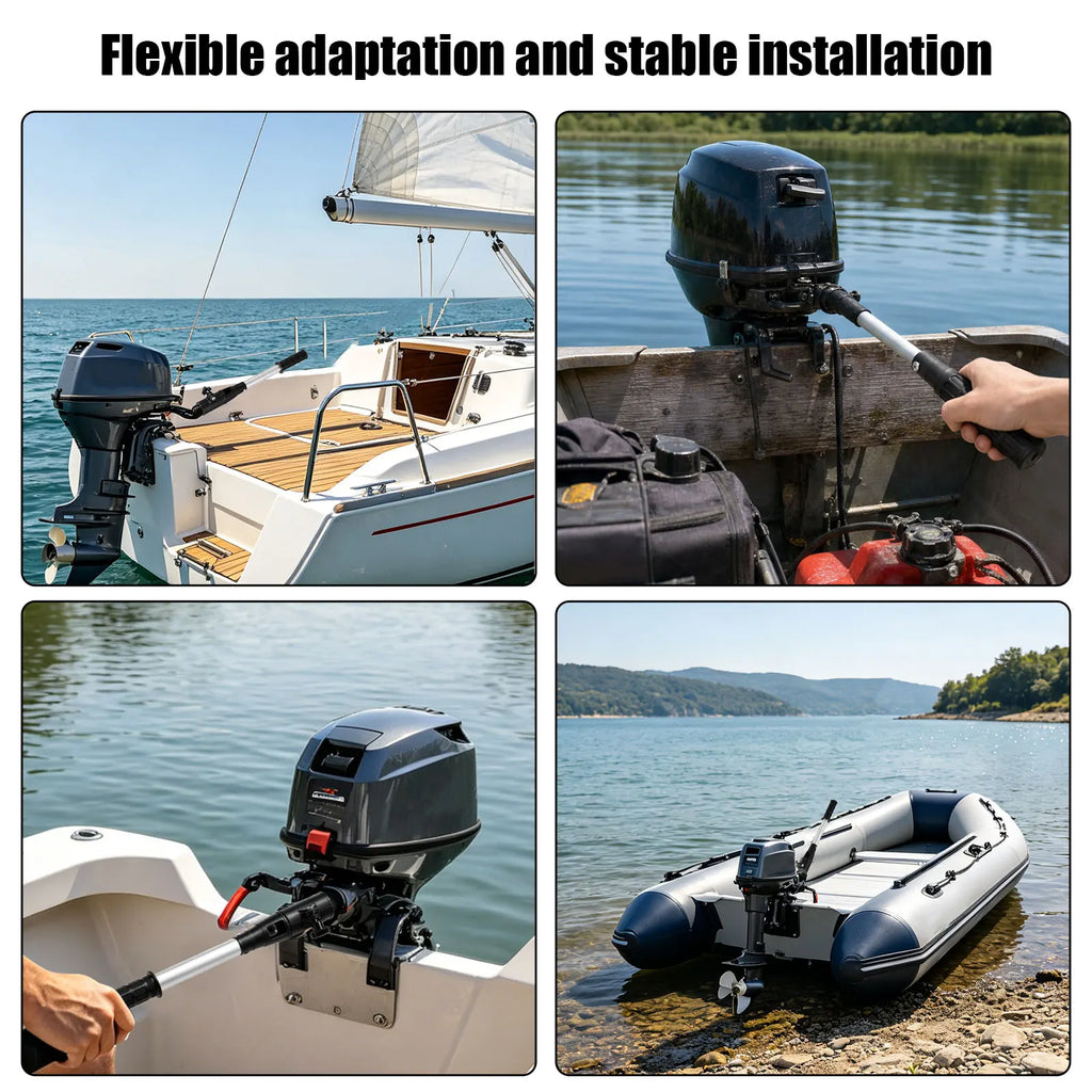Outboard Motor Tiller Extension Handle Marine Boat Steering Rod Adjustable Aluminium Locking Grip for Electric Thruster