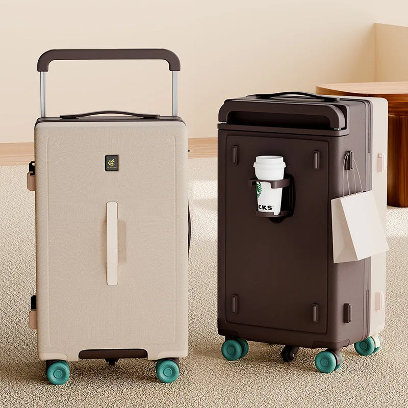 20"24"26 Inch Wide Tie Rod Travel Suitcase Multifunctional Luggage Large Capacity Rolling Luggage Bag Trolley Case With Wheels