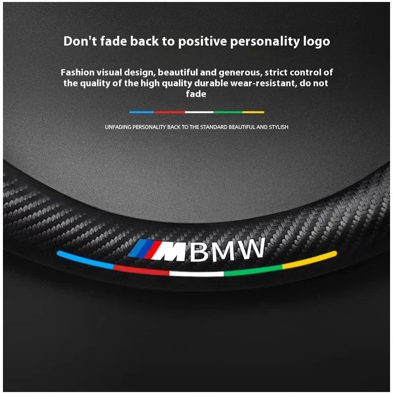 Car Carbon Fiber Suede Steering Wheel Cover For BMW M Power X3 X4 X5 X7 E36 E39 E46 E60 E65 E90 F10 F15 F20 F25 F30 G20 G30 G05