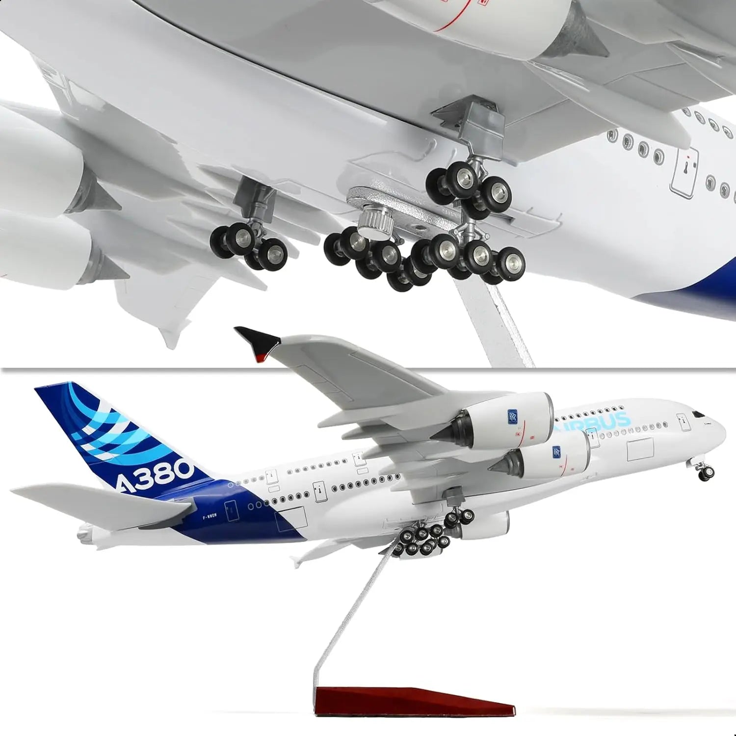 1/160 Scale Prototype A380 Airplane Model Toy Kit Die-cast Resin Airplane Model with Stand Wheel for Collections and Displays