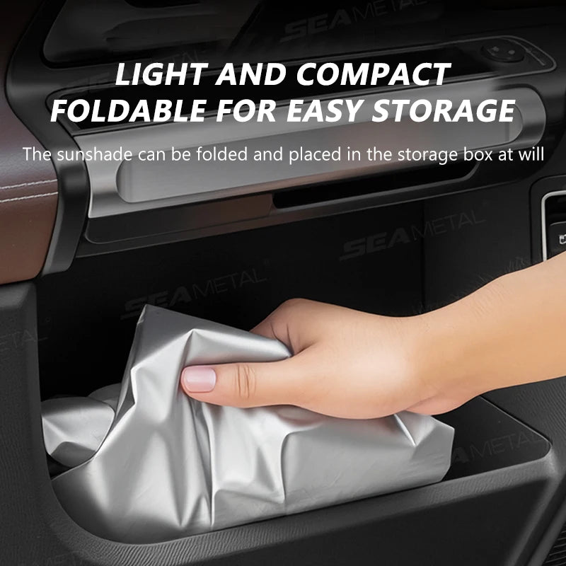SEAMETAL Car Steering Wheel Anti-Heat Sun Shade Cover Sunscreen Insulation Sun-proof Anti-UV Protect Shield Interior Accessories