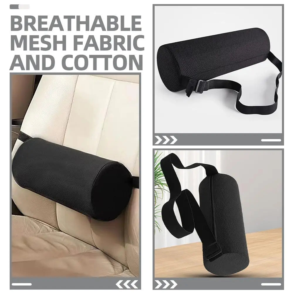 Memory Foam Lumbar Support Pillow Small Cylinder Waist Rest Cushion for Chair Office Car Back Pain Relief High Density