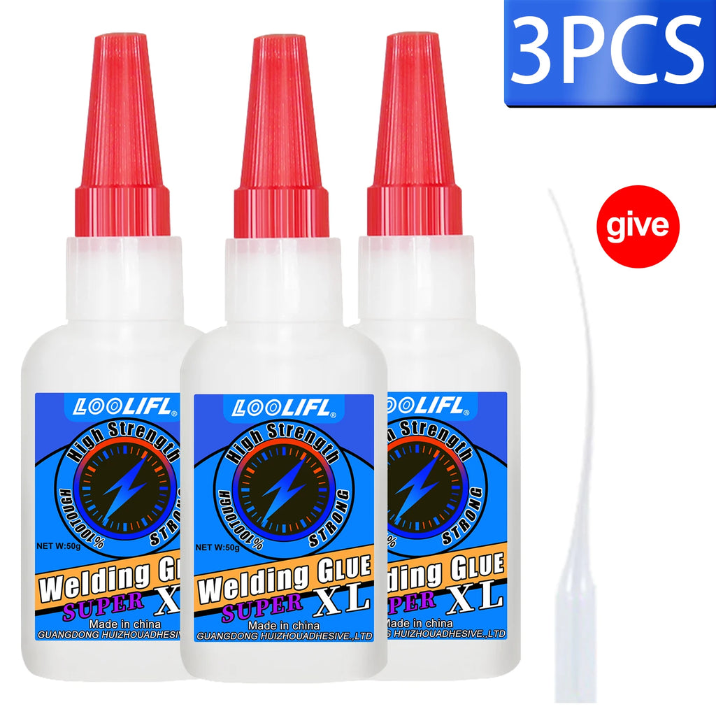 LOOLIFL50g High Strength Welding Oily Super Glue Universal Clear Non-Marking Repair Adhesive Instant Glue Strong Fast SuperGlue
