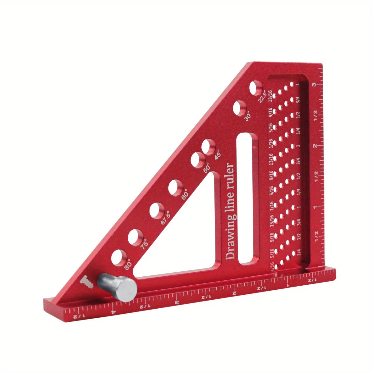 Multi-Angle Measuring Ruler Woodworking Square Protractor W/ Dowel Aluminum High Precision Layout Tool Pins Miter Triangle Ruler