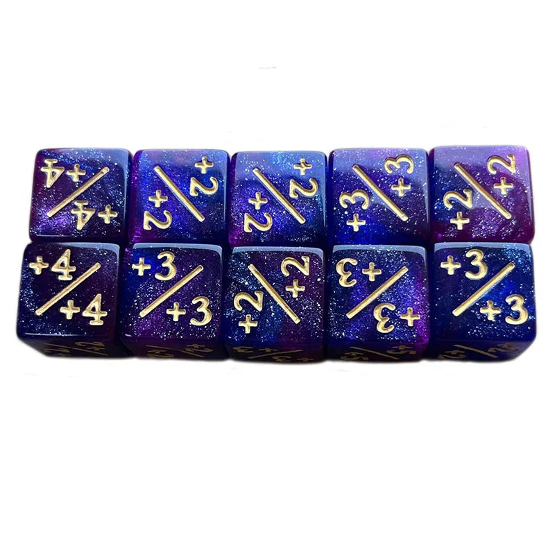 10Pcs D6 Dice 6 Side Counters +1/-1 Square Digital 16mm Cube for Funny Table Board Gaming Math Teaching Arithmetic Study