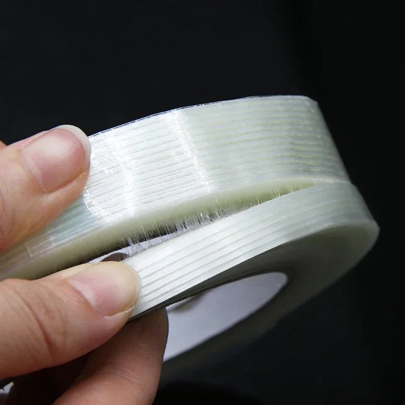50m/roll Strong Glass Fiber Tape Industrial Strapping Packaging Fixed Seal Transparent Striped Single Side Adhesive Tapes