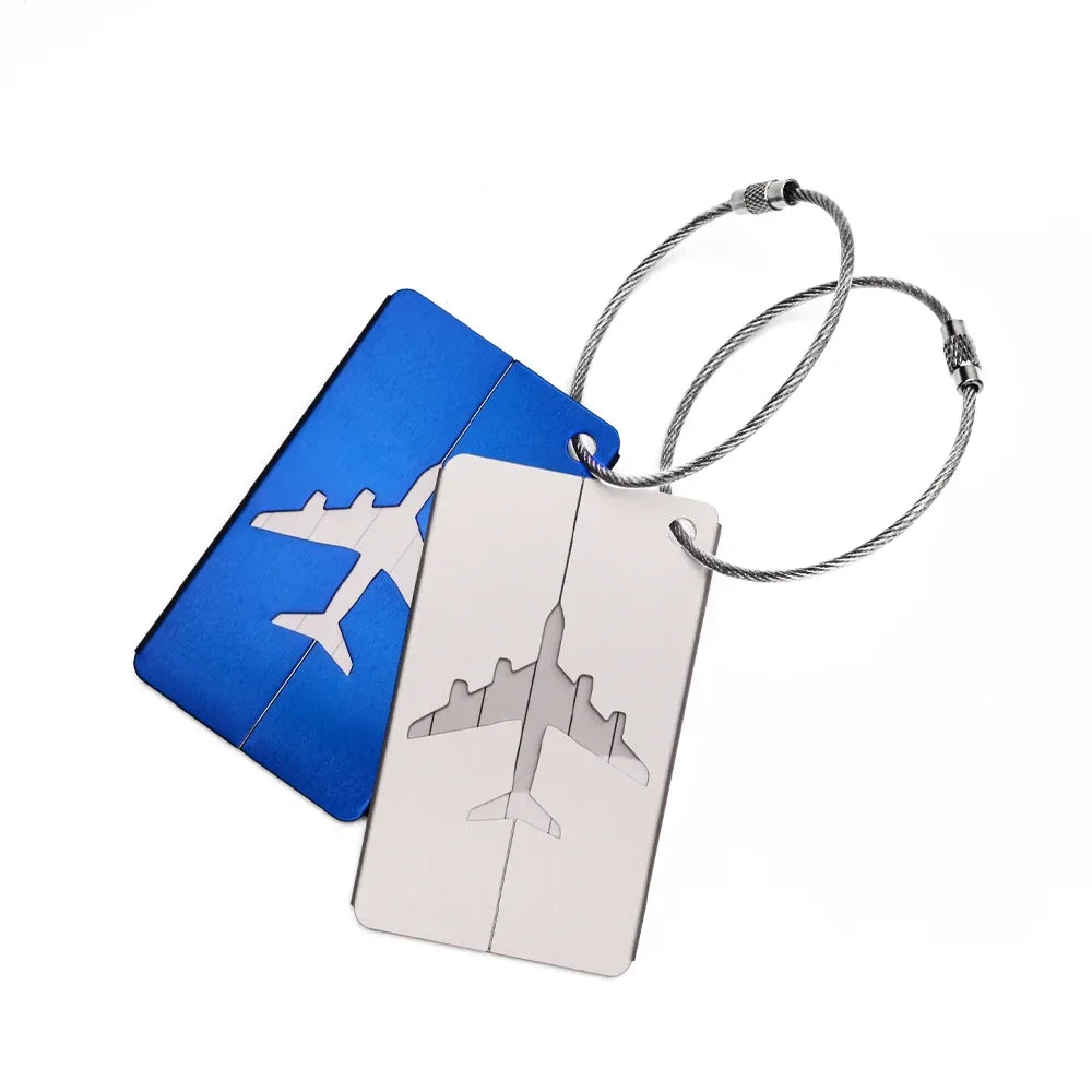 1/10pcs Premium Aluminum Travel ID Tag Durable Luggage Identification Business Card Holder Stylish Portable Luggage Tag Bag