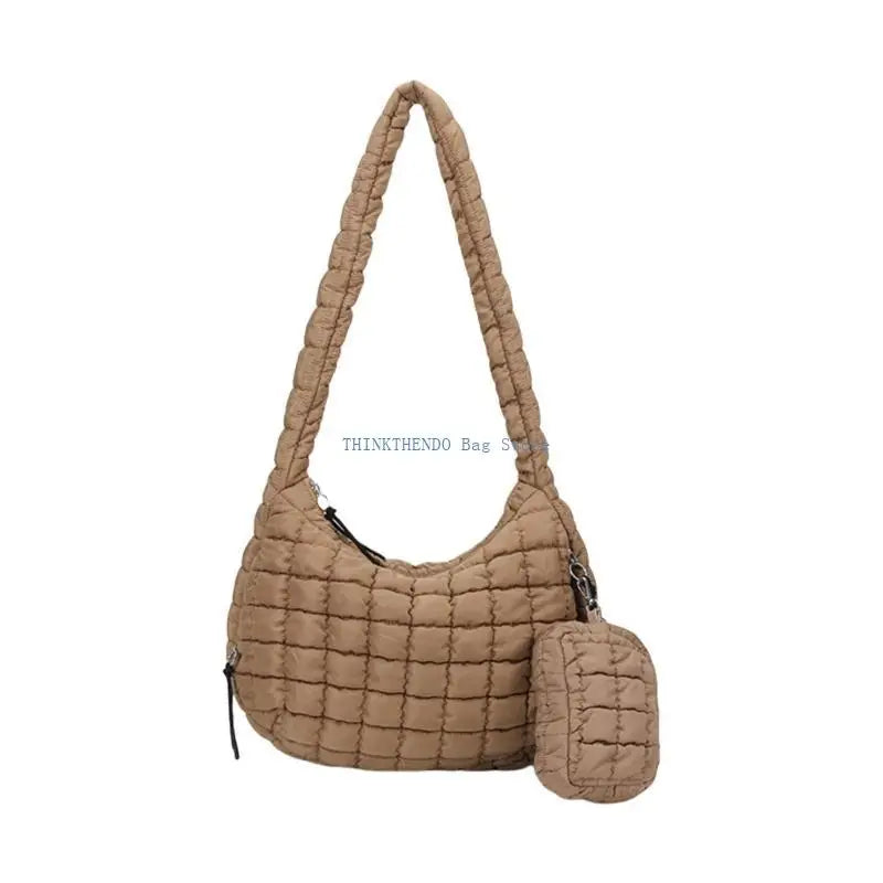340D Quilted Puffer Bag Set for Women Lightweight Spacious Crossbody Satchel Purse
