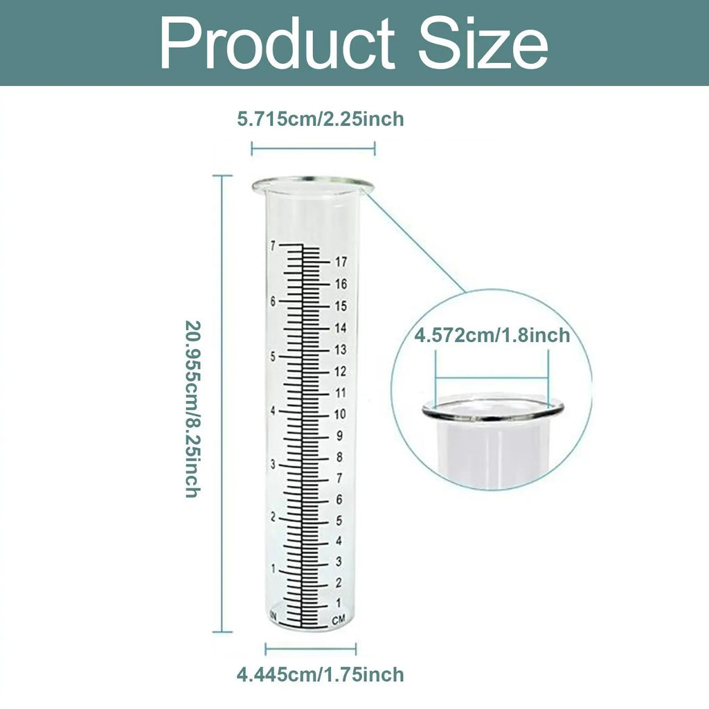Rain Gauge Outdoor Rainwater Gauge with Scale for Deck Pathway Decoration