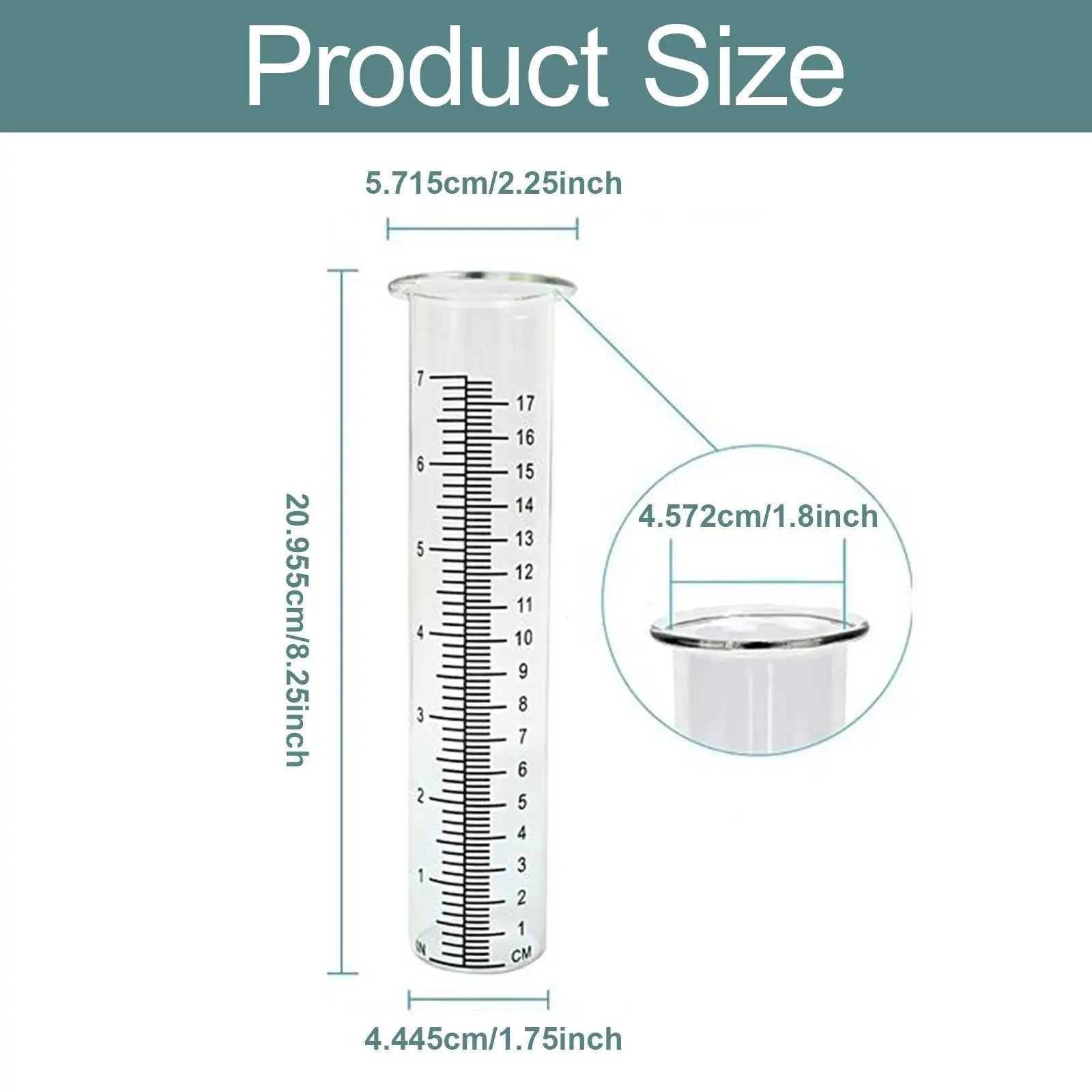 Rain Gauge Outdoor Rainwater Gauge with Scale for Deck Pathway Decoration