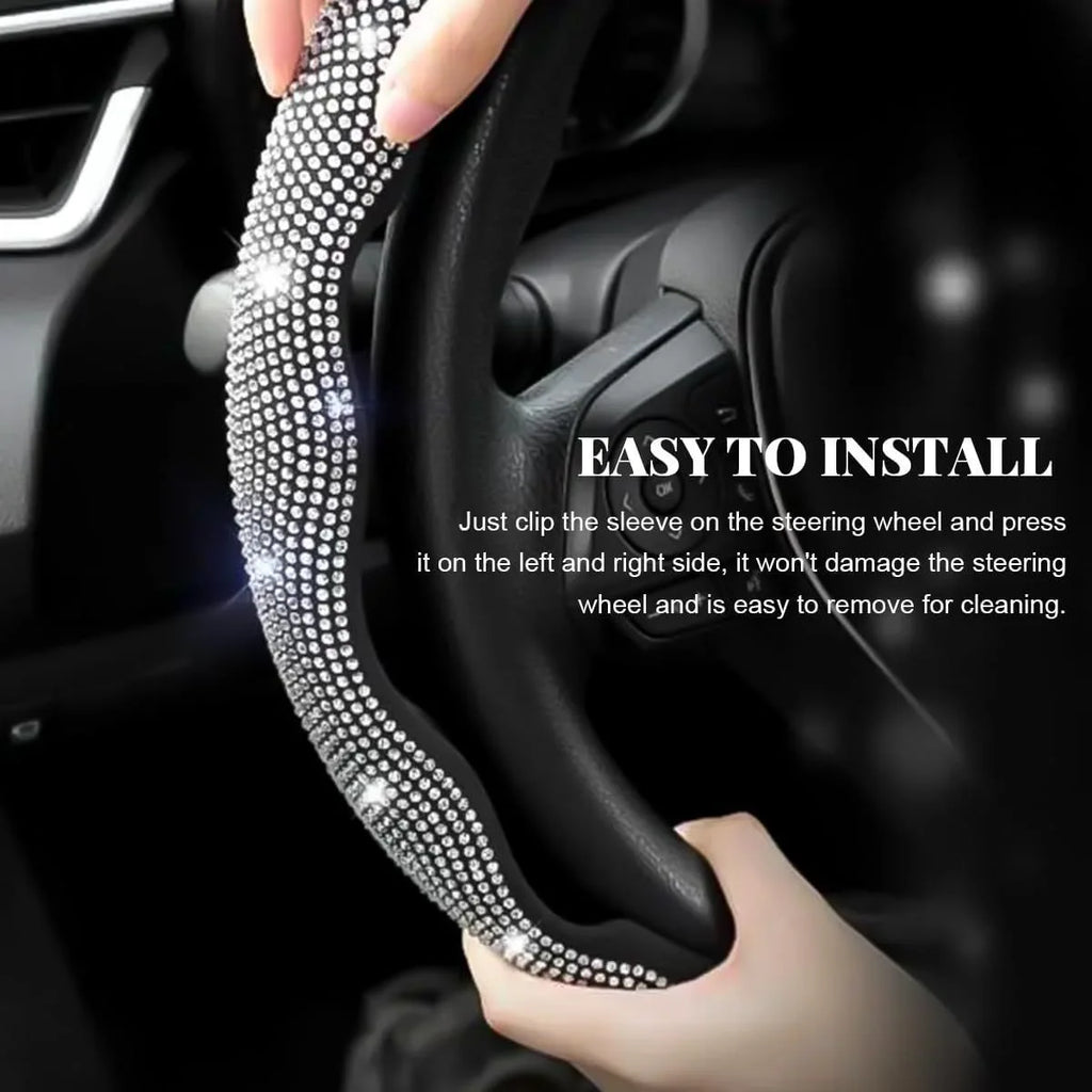 Popular diamond-encrusted steering wheel buckle, fashionable sports, butterfly design, non-slip and wear-resistant design
