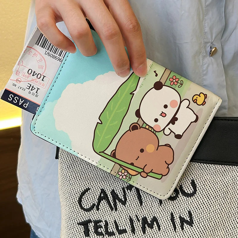 New Cartoon Cute Passport Holder Multifunctional Card Holder Documents Package Passport Wallet Portable Travel Passport Cover