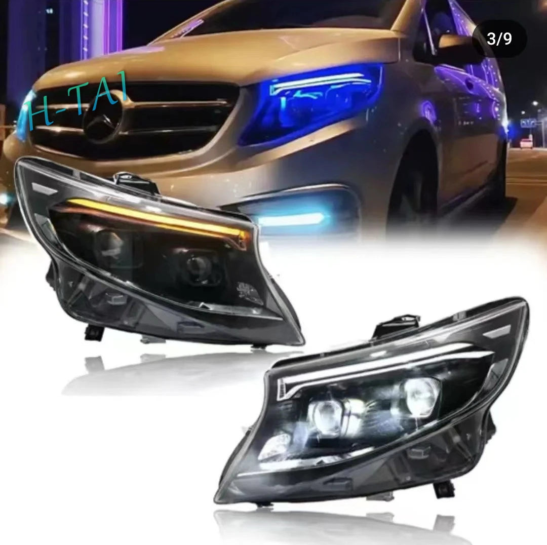 Headlight Assembly For 2016-2017 2018 2019 2020-2025 Mercedes Benz Vito W447 Startup METRIS with Startup Animation，headlight