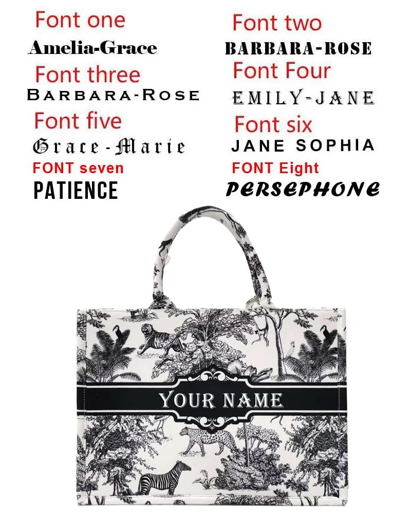 2026 New Personalized Custom Women's Tote Bag, Canvas Printed Handbag, Large Capacity Beach Bag
