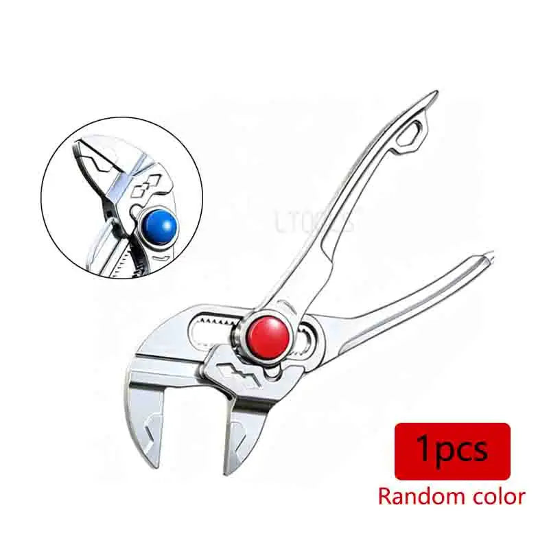 4 Inch Multifunctional Water Pump Pliers Portable Thickened Quick Adjustable Mini Pipe Pliers with Screwdriver Tip Nut Removal
