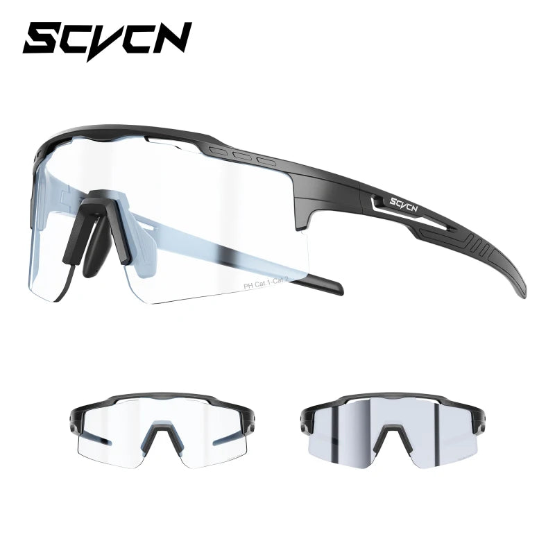 SCVCN Photochromic Cycling Glasses Women Sunglasses for Men Hiking Eyewear Sports MTB Mountain Goggles Bicycle Road Bike 2026