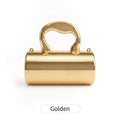 Stylish designer mini acrylic gold cylindrical clutchsparkly party/eveningbag for ladies luxurious womens shoulder/crossbody