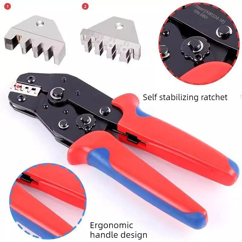 Ratcheting Crimping Tool Set SN 58B for Dupont JST MOLEX Open Barrel Terminals Wire Crimper Pins Connector Pliers Tools