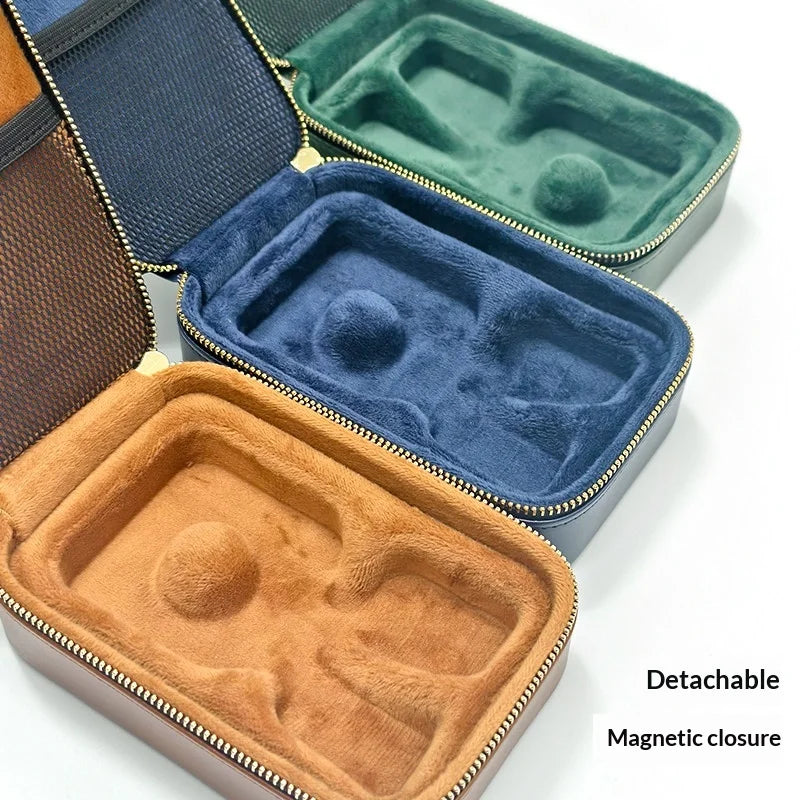 Bat Audio PU Leather Earphone Storage Bag, High-End Case with Inner Tray, HiFi Anti-Crush Box