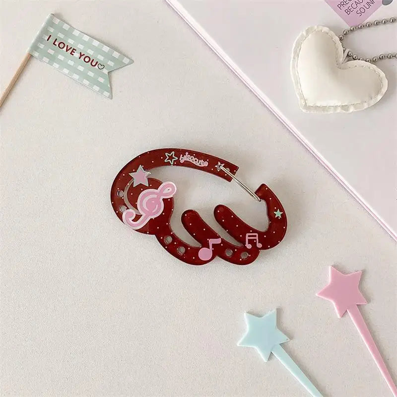 INS Candy Color Wings Shape Acrylic Carabiner Cute Strawberry Clover Mountaineering Buckle Keychain Multipurpose Keyring Hook