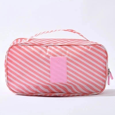 Waterproof Multi Compartment Travel Underwear Storage Bag Portable Bra Socks Organizer Case for Women Multi Print Lingerie Pouch