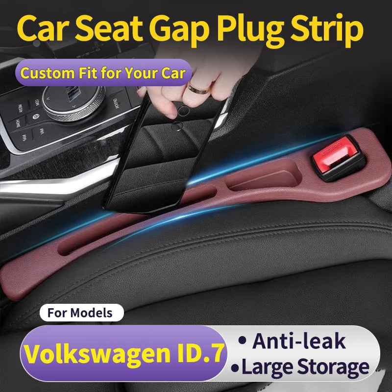 Car Seat Gap Filler Strip for Volkswagen ID.7 Driver & Passenger Seat Gap Seal, Anti-Leak Anti-Drop, Interior Side Slot Storag