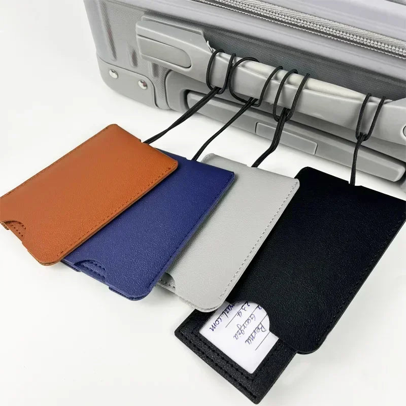 Fashion Pu Leather Multicolor Luggage Tags Women Suitcase Bag Name ID Address Holder Baggage Label Travel Accessories