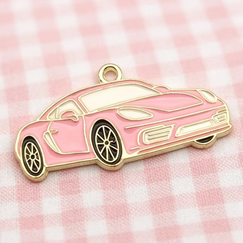 10pcs Car Pendant DIY Jewelry Accessories Alloy Drip Oil Pendant Keychain Earring Pendant