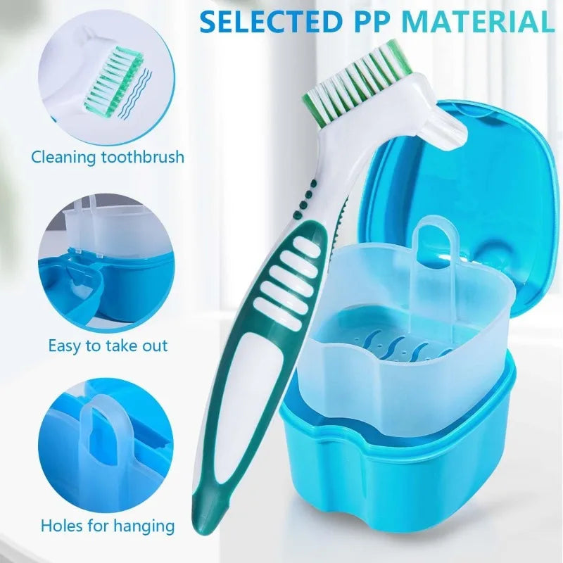 Denture Box Dental Fixator Denture Storage Box Toothbrush Oral Hygiene Products Clean Artificial Denture Storage Accessories