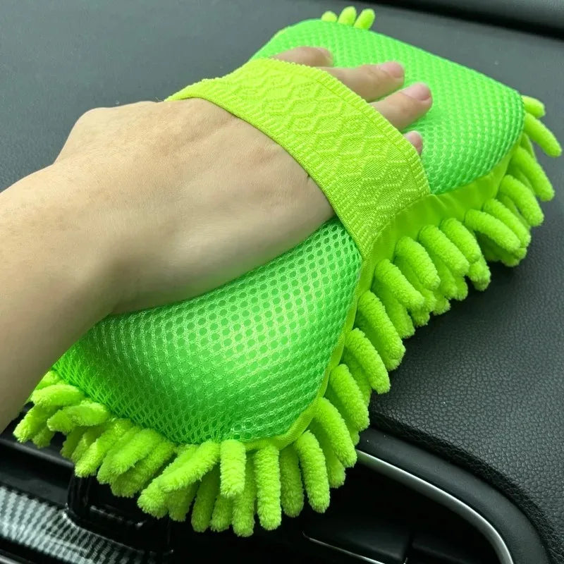 High Density Car Cleaning Sponge Coral Fleece Chenille Block High Absorbency Scratch-Free Auto Styling Detailing Wash Mitt Tool