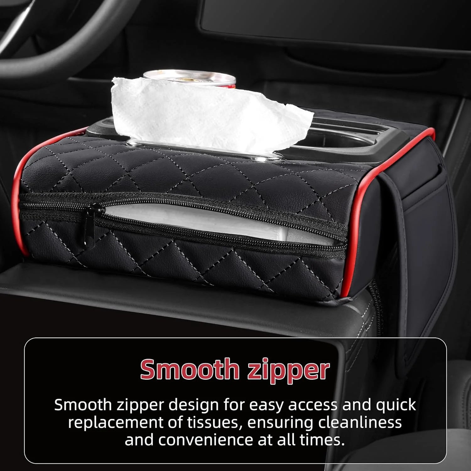 Center Console Organizer with Cup Holder Car Armrest Storage Box Armrest Heightening Cushion Pad for Car Interior Auto Accessory