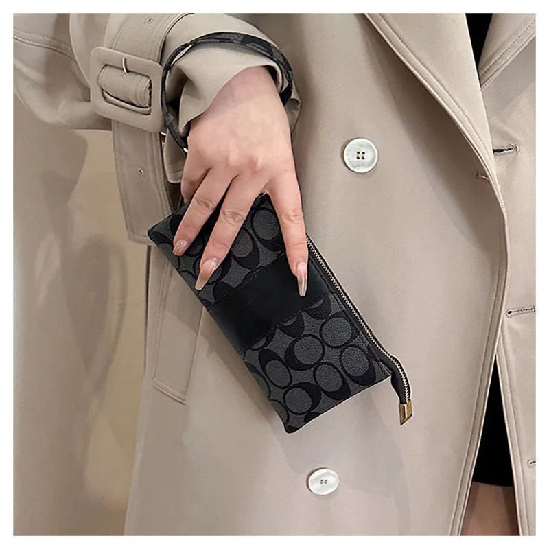 2026 New Women Printed Soft Leather Mobile Phone Bag Mini Lightweight Shoulder Bag Crossbody Bag Multifunctional Coin Purse Card