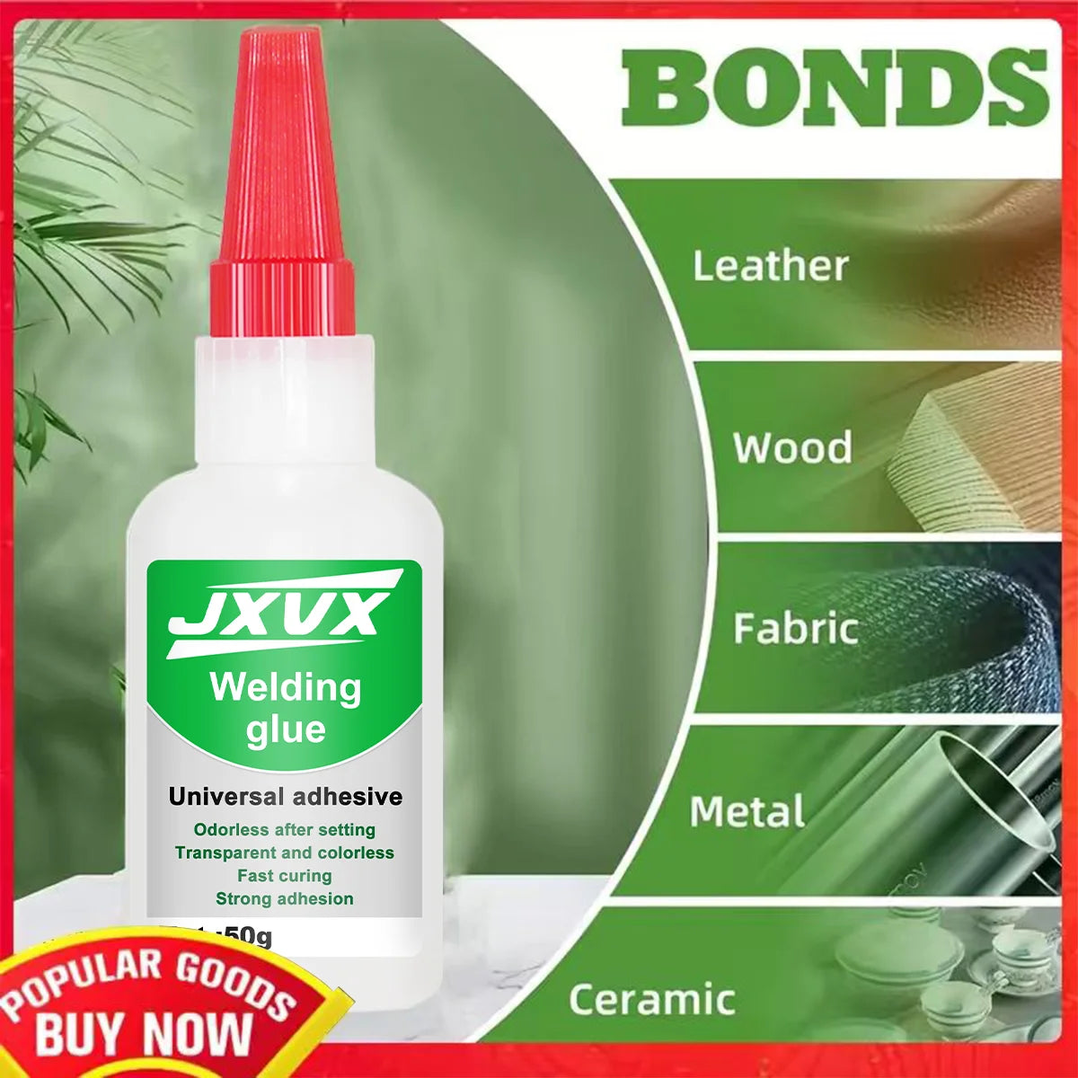 JXVX 50g high-strength welding oily adhesive-Universal Super Glue Strong Instant Glue metal glass ceramic resin.