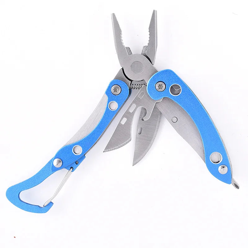 Dobeli 7 In 1 Stainless Steel Blade Outdoor Camping Multitools Multi-functional Pliers with Mini Folding Knife Gift Lylon Bag