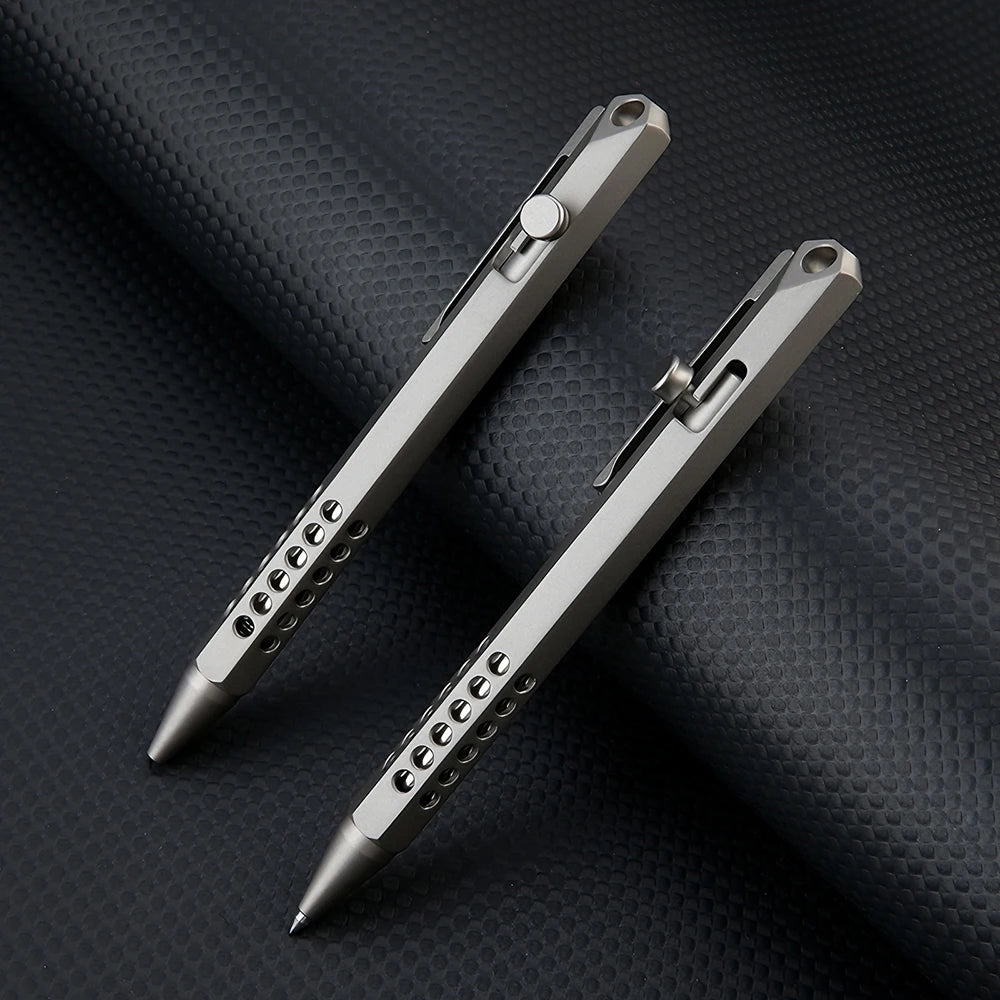 High Quality TC4 Titanium Tactical Pen Business Signature Pen Emergency Glass Breaker Security Protection Survival Supplies