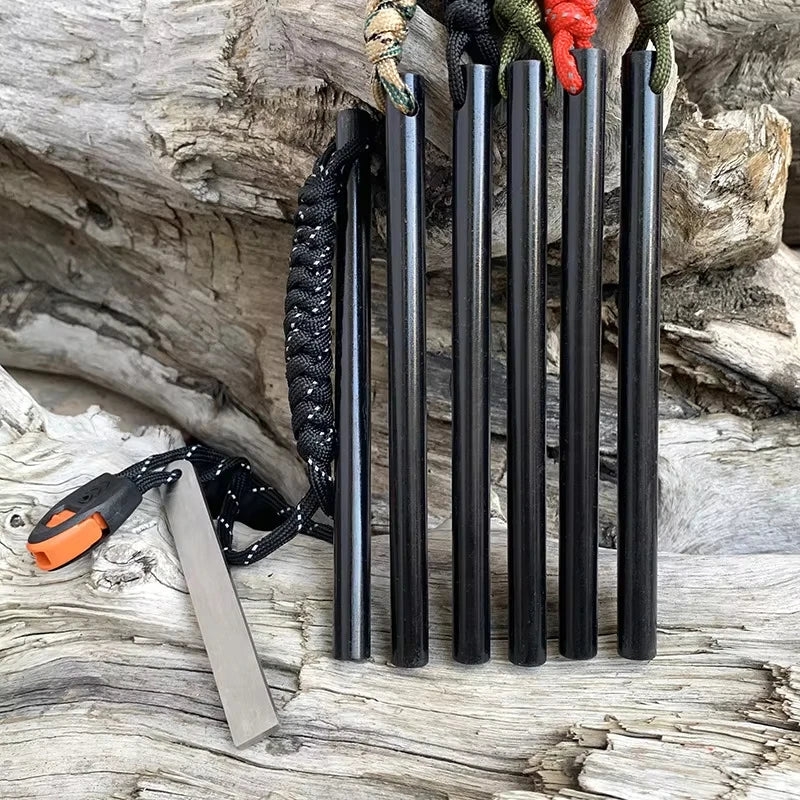 Rainproof Flint Magnesium Rod 10*150mm White Steel Scraper Whistle Camping Gnition Flint Rod EDC Survival Fire Starting Tool