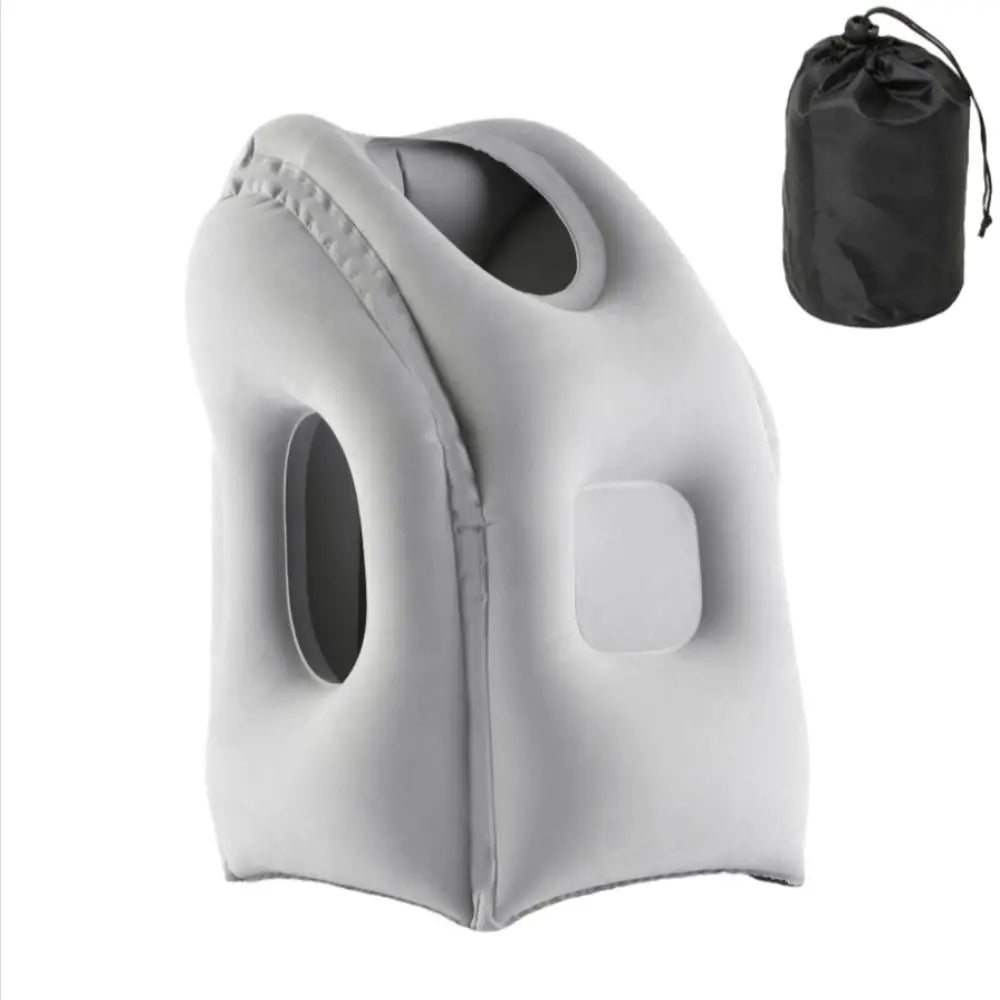 PVC Material Office Nap Pillow Head Support Air Cushion Inflatable Travel Pillow Headrest Foldable Chin Support Pillow Men Women