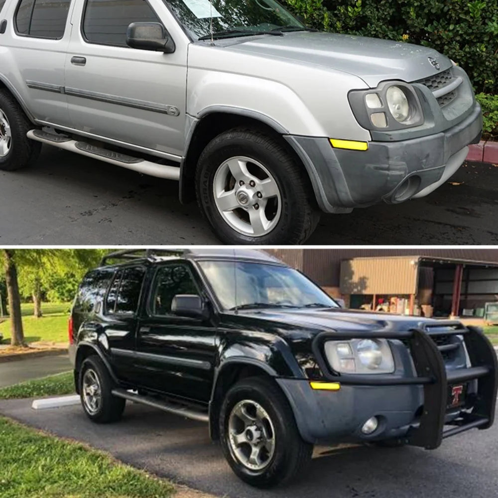 Amber LED Car Front Bumper Side Marker Indicator Lights Turn Signal Lights For Nissan Xterra 2002 2003 2004 Fender Flare Lamp