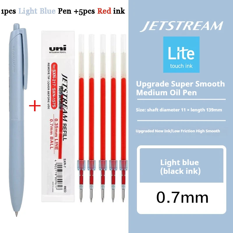 Uni Permanent Ballpoint Pen Jet Stream Anti-slip Cloudy Recycled Eco Shell Friction Super Smooth Ink Oil Pens Portable Supplies