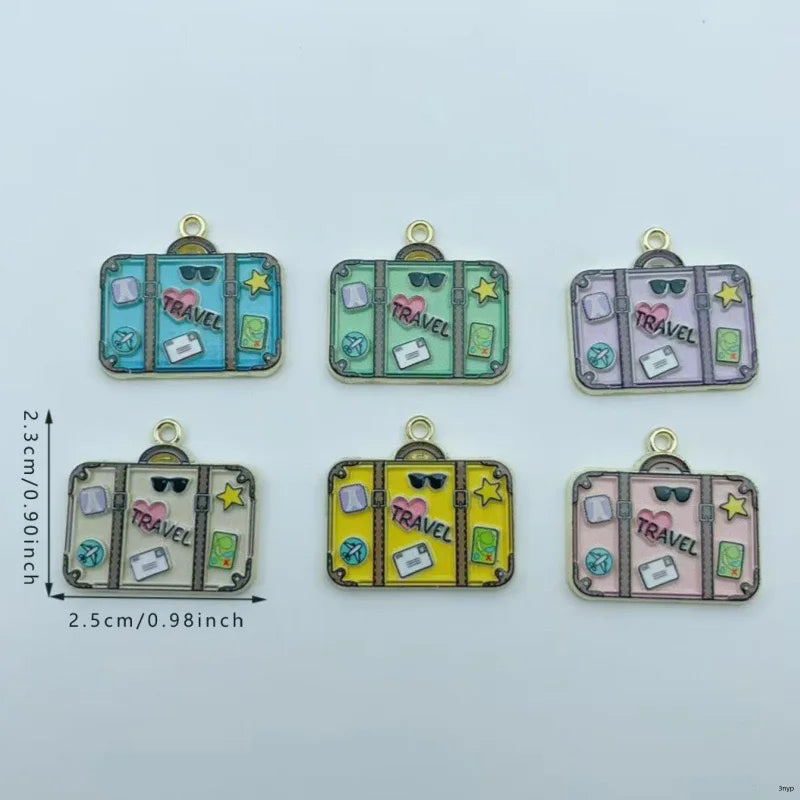 10pcs Fashion Enamel Printed Handbag Series DIY Jewelry Accessories Keychain Bag Drip Oil Alloy Pendant