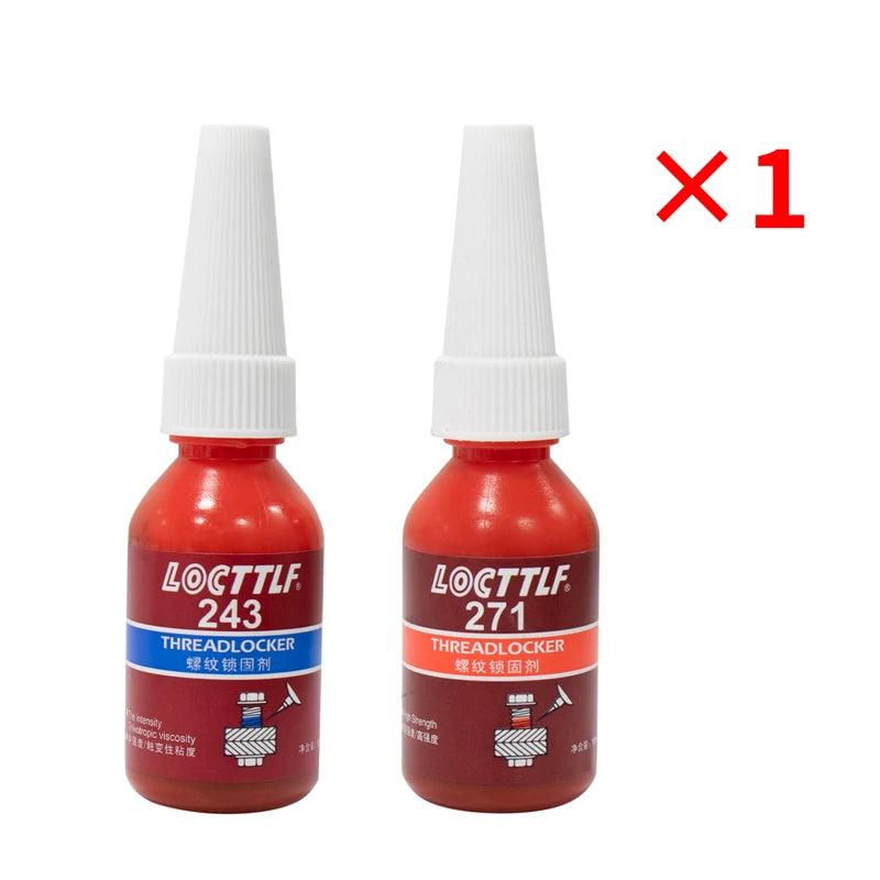 243 Blue 271 Red Thread Locking Anaerobic Adhesive 10ml, Permanent Locking, Fast Curing, Industrial Machinery Metal Fasteners