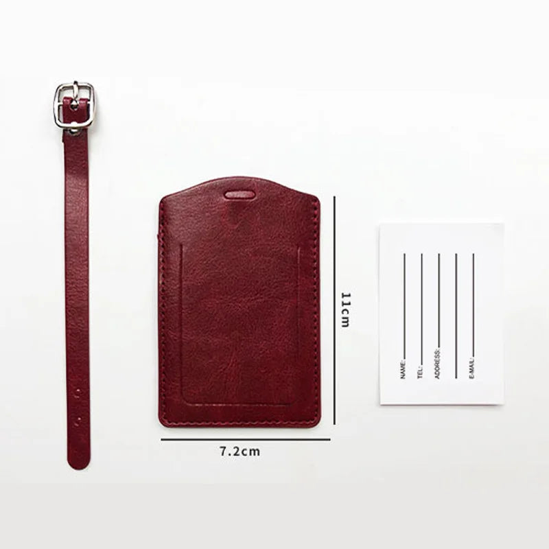 Vegan Leather Luggage Tags Vintage Style PU Baggage Bag Label Name Tage Personalized Custom Initials Name Wedding Gift