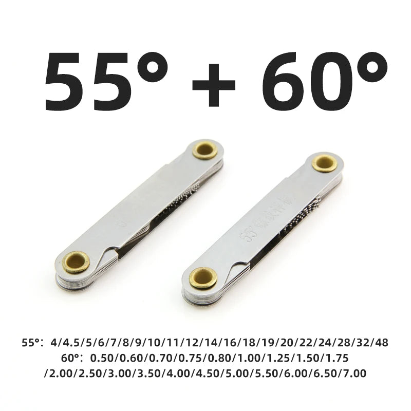 Thread Plug Gauge 55/60 Degree Metric Inch Center Measurement Gear Tooth Screw Pitch Gauges Carbon Steel Measuring Lathe Tools