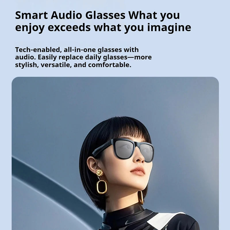 Lecoo OVO-1 Sunglasses Earphone Bluetooth 6.0 Outdoor Sport HiFi HD Mic Call Eyeglasses Anti Blue Wireless Driving Music Headset