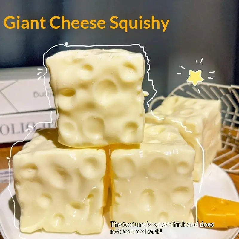 Taba Cheese Cube Stress Ball Non Rebound Shapeable Squeeze Toy Portable Sensory Fidget Toy For Kids Adults Relax
