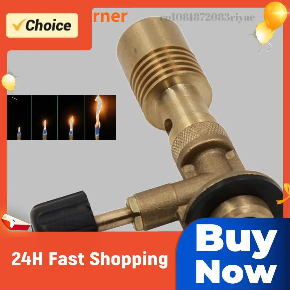 Brass Flame Butan Gas Burner Portable Laboratory Burner Gun Maker Torch Lightweight Gas Burner Head for Outdoor Camping/Picnic